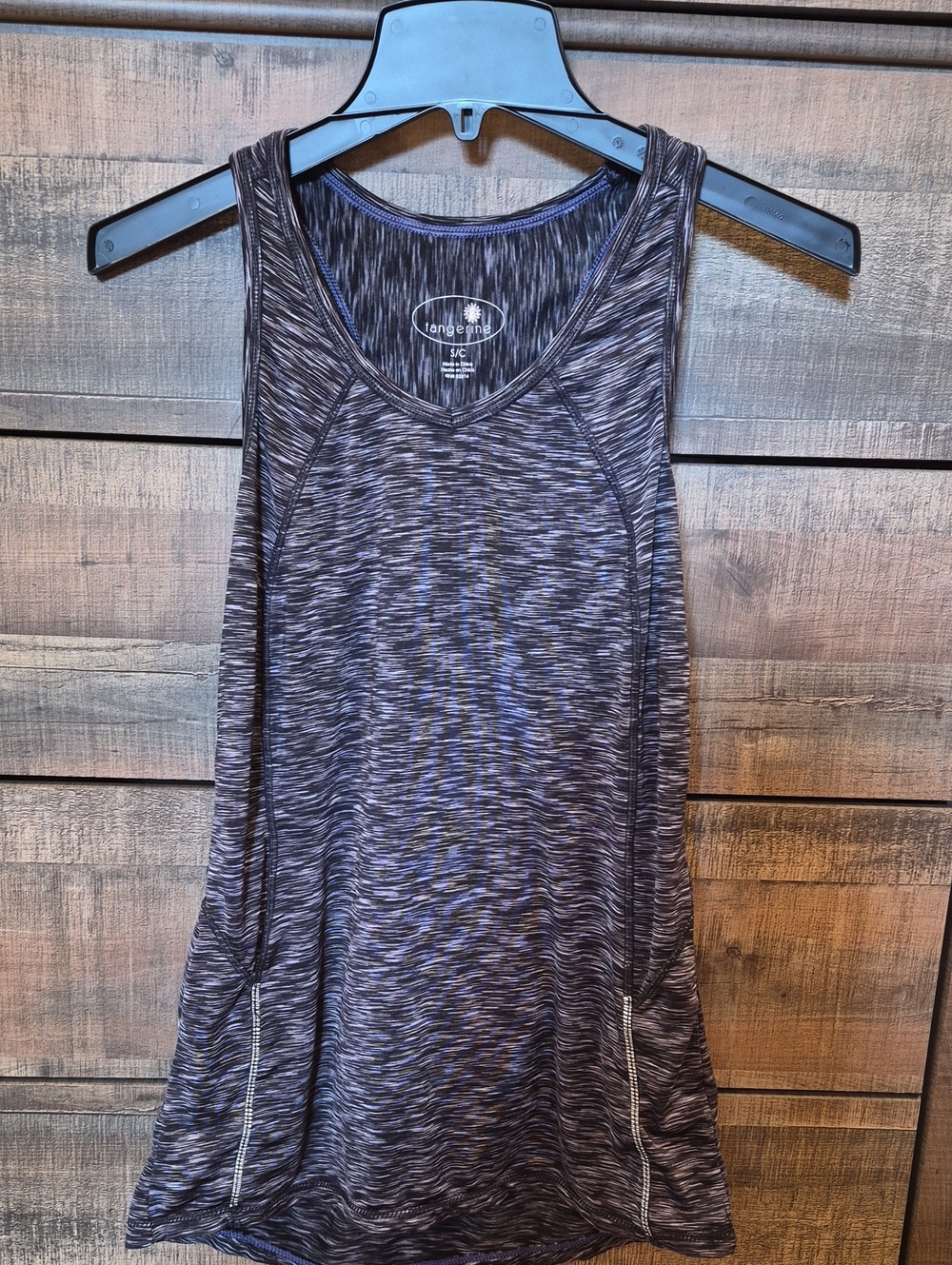 Tangerine Women's Space-Dye Racerback Tank Top - Purple and Black